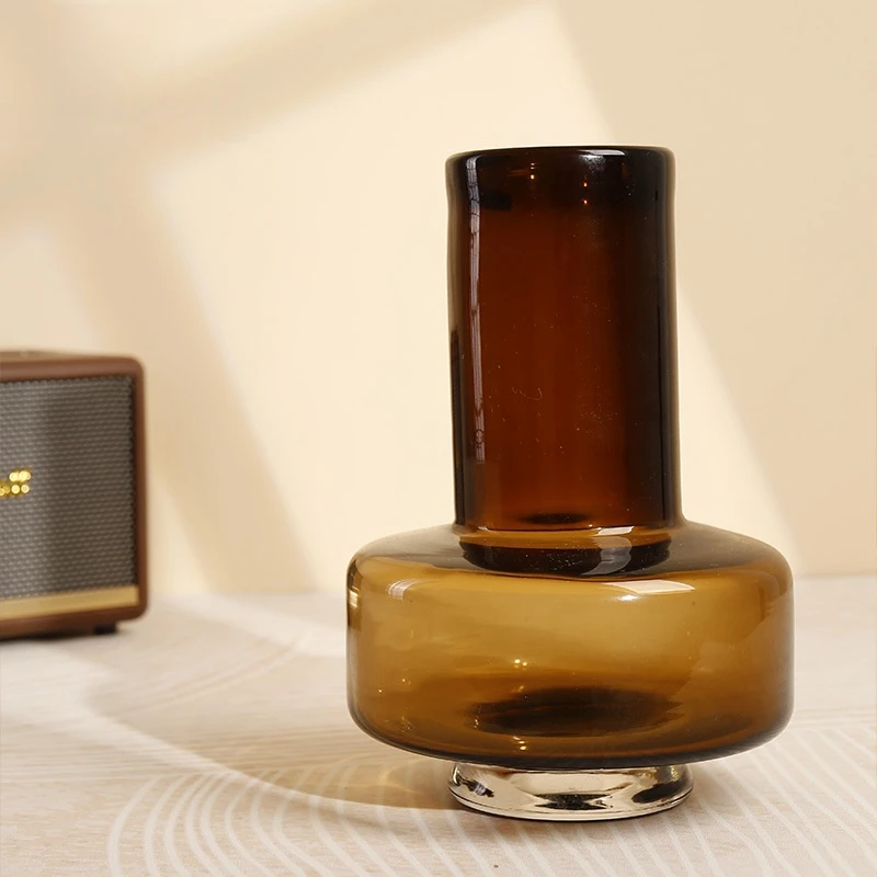 Nordic Creative High Quality Hand Blown Colored Acrylic Flower Arrangements Glass Vases Set For Home Decor