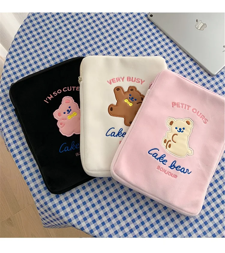 Thin Design All Size Muti Color Cotton Cute Pattern Tablet Case Sleeve Bag For iPad Mini Pro Air