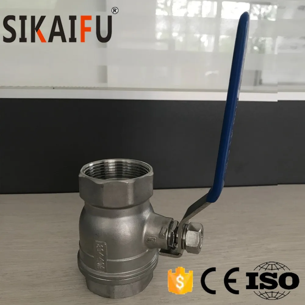 Customize Logo on body DN20 Stainless Steel Threaded Two Piece Ball Valve