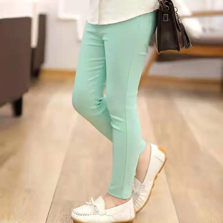 Оптовая продажа, Лидер продаж, модные боковые брюки, милый аксессуар, мягкие удобные хлопковые леггинсы для девочек