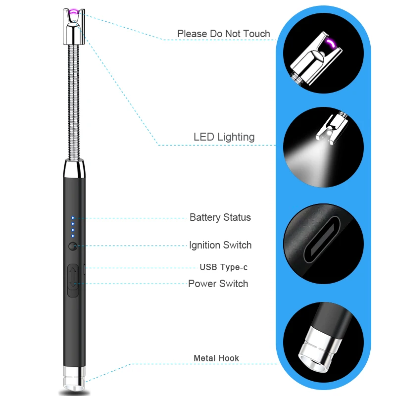 JOFI оптовая продажа креативный тренд уличная плазменная дуга электрическая USB свеча кухонная плита