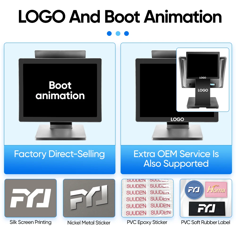 FYJ F2-5 15' All In One OEM Android Windows Cash Register Payment All-in-One Desktop PC Business Cash Register Pos System