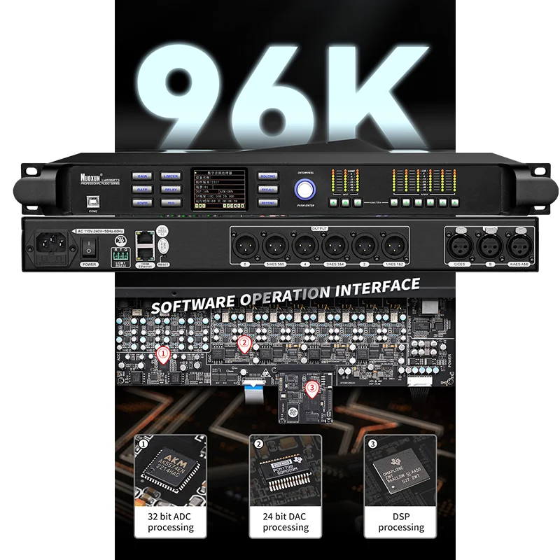 4x8 канал dpa0408rts qsc усилитель цифровой dsp процессор 48 fir