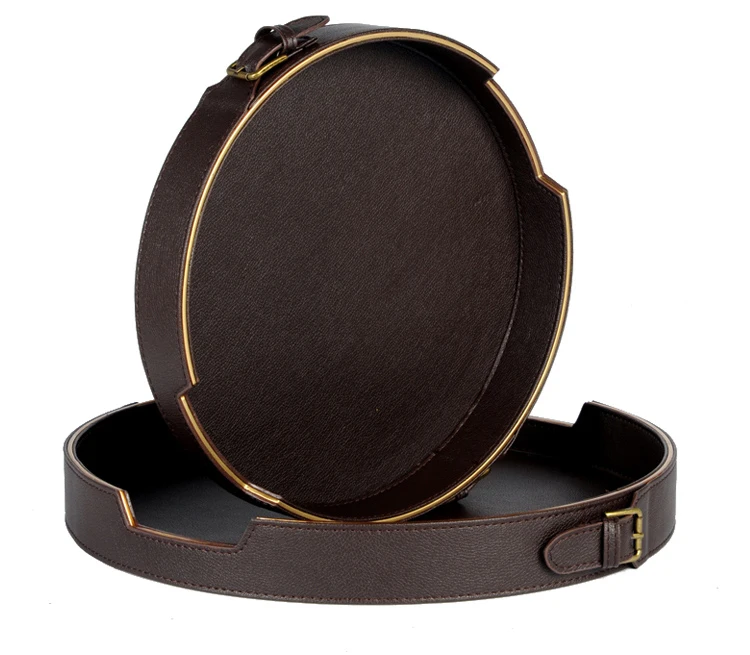 
Modern minimalist European classical style leather ornaments storage tray 