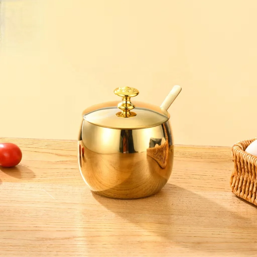 Wholesale 304 Stainless Steel Seasoning Pot Set Kitchen Seasoning Bottle High Quality Spice Jar Set With Lid