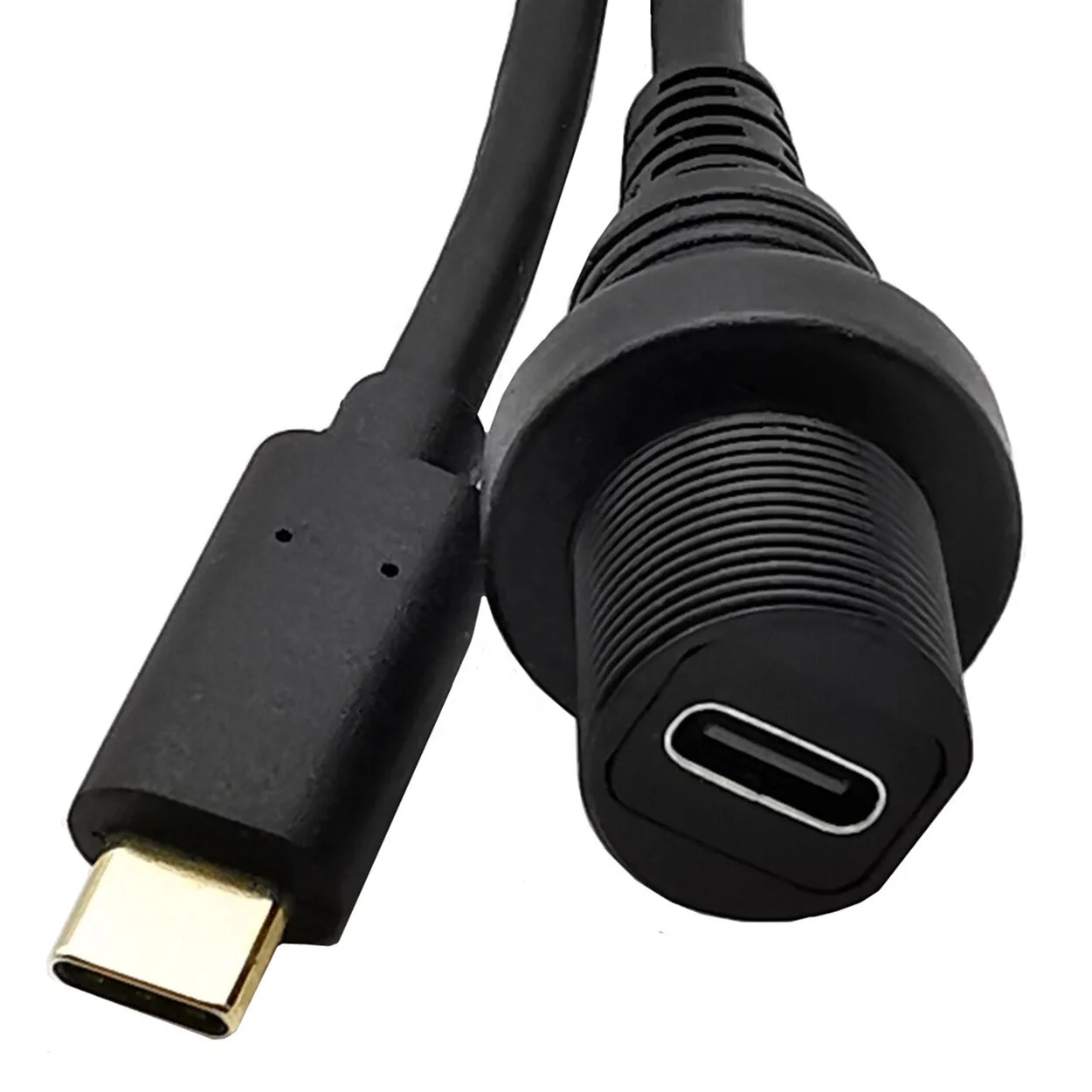 USB3.1 type-c Male to Female AUX Flush Panel Mount Extension Cable for Car