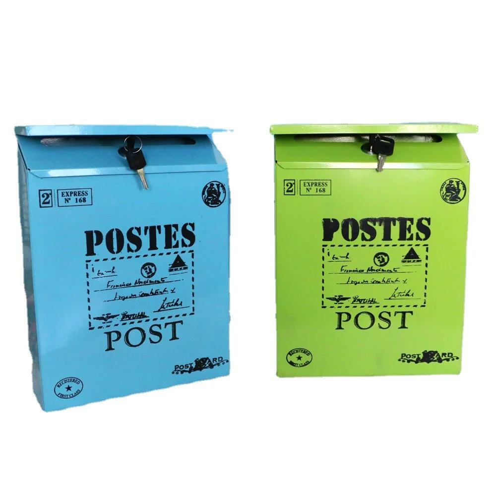 Metal Large Mailbox Galvanized Steel Parcel Multi Color Mailbox Wall Mounted Lockable Anti-Theft for Outdoor Porch Wall Mailbox