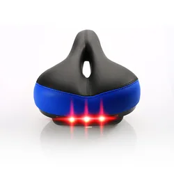 Седло для горного велосипеда, утолщенное мягкое сиденье из ПВХ и кожи со светодиодной подсветкой, мягкая ажурная подушка для велосипеда, детали для велосипеда, седло для велосипеда