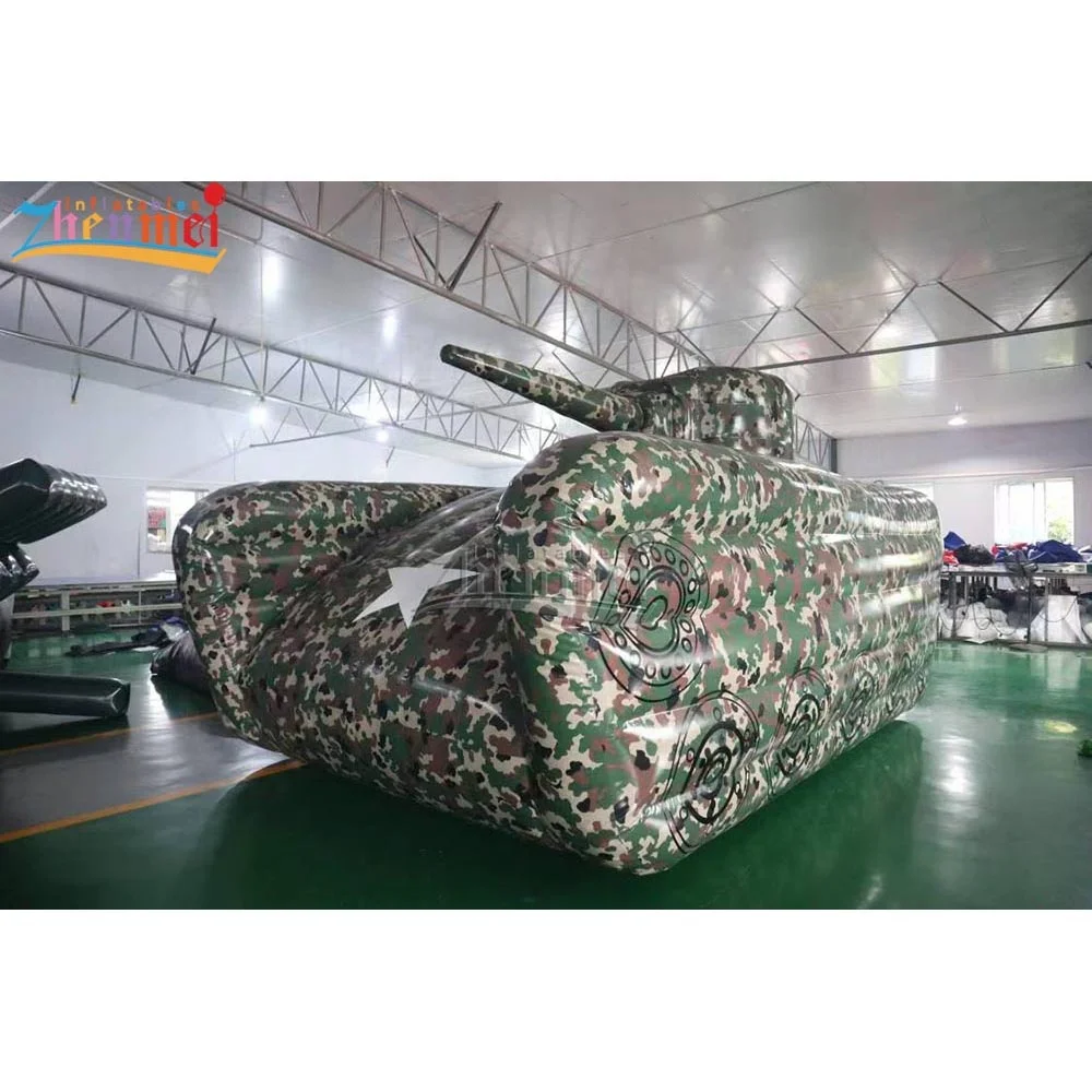 Zhenmei manufacturer giant 17ft inflatable tank model inflatable target tank inflatable tank for sale