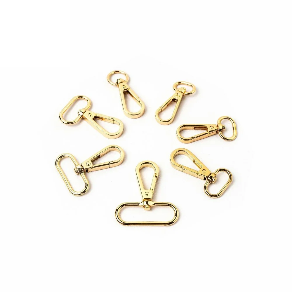 Factory Wholesale 12-38mm Hardware Accessories Lobster Clasp Handbag Bag Strap Swivel Snap Metal Hook Buckle