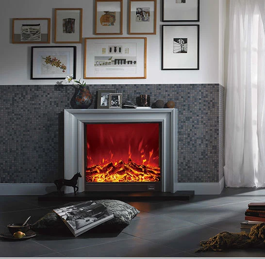 Оптовая продажа электрические камины черная стальная рама 3D дрова имитация пламени камин подставка для телевизора светодиодная мебель