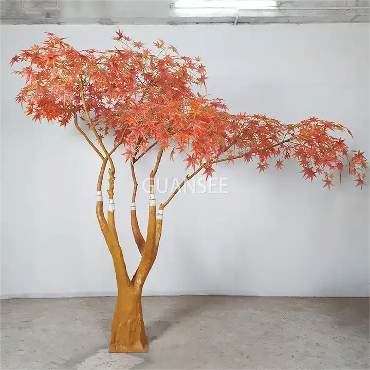 Популярный Лидер продаж красный Искусственный Пластик Японский Осенний клен дерево для наружного или внутреннего украшения
