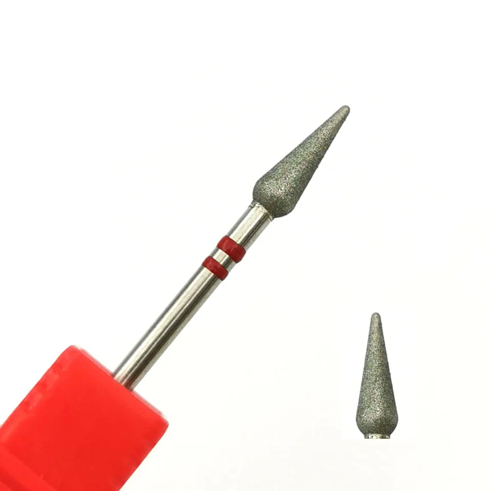HYTOOS Cone Nail Drill Bits Fine Diamond Cuticle Clean Burr Russian Mills Electric Manicure Drills Nails Accessories Tool
