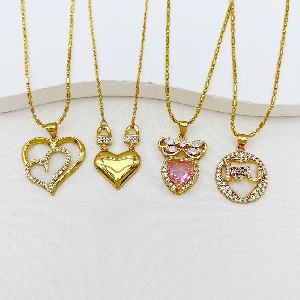 Rebird Heart zircon necklace fashion chain exquisite beautiful accessories for women necklace jewelry boxes