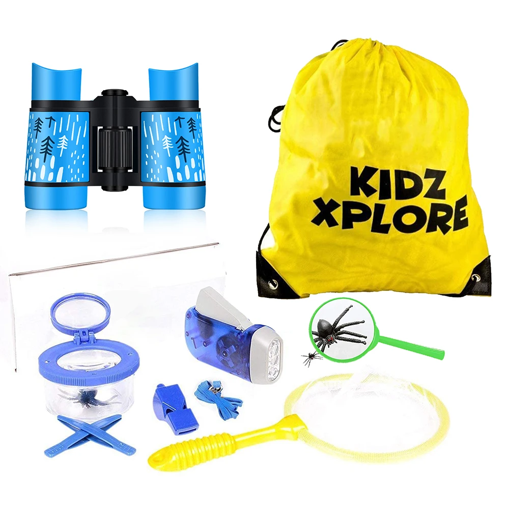 Набор для детей, детская игрушка с моющейся Премиум сафари-жилетом для заднего двора, комплект приключений для детей, бинокль, телескоп, игрушка