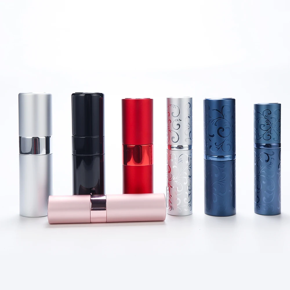 Rts Round 5ml 10ml Twist Up Metal Spray Bottle 8ml  10ml 15ml 20ml Aluminium Portable Refillable Perfume Atomizer