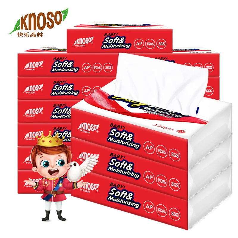 Customized Virgin Wood Pulp Food Grade No Stimulation Ultra Thin Dry & Wet Use Soft Touching Moisturizing Baby Lotion Tissue