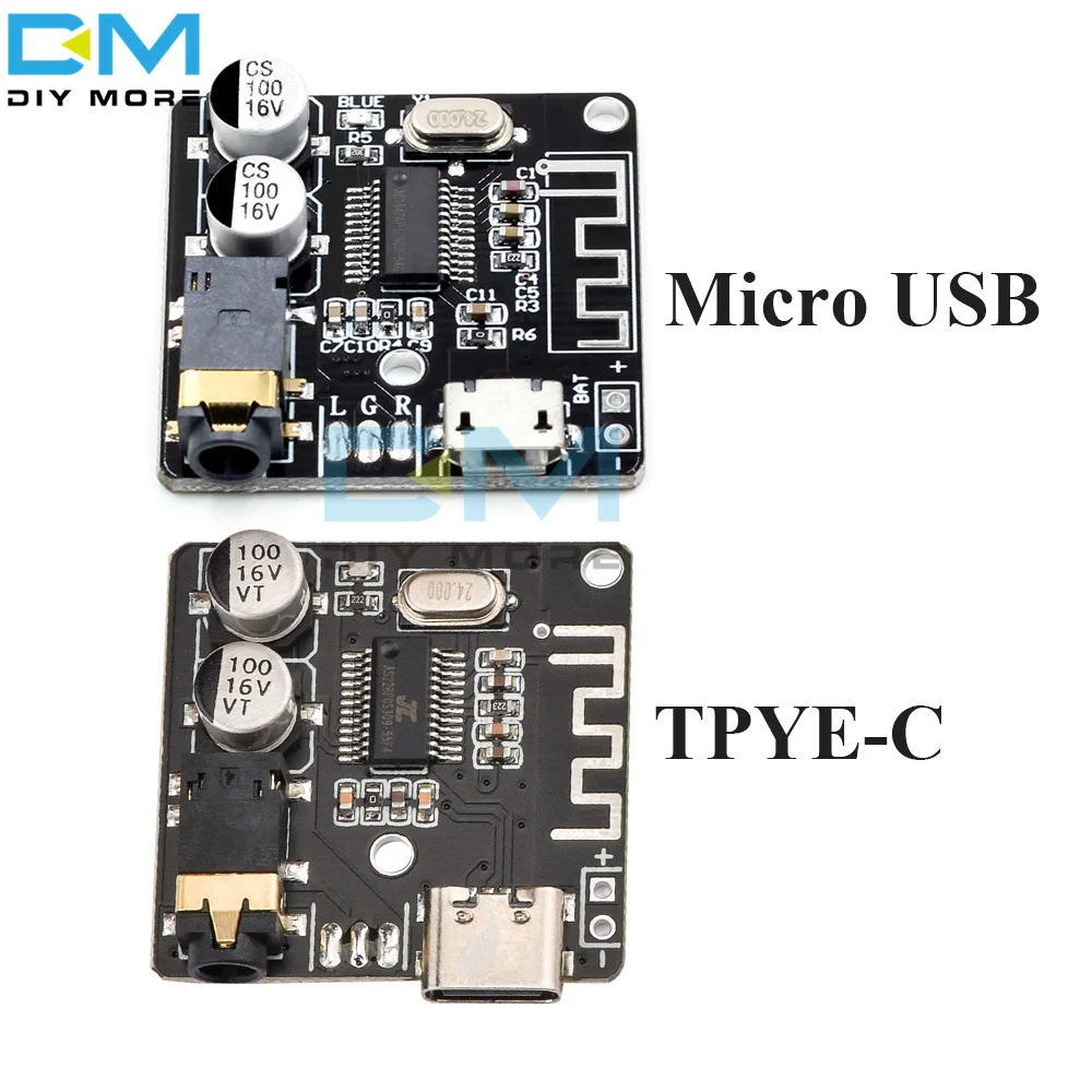VHM-314 Blue-tooth Decoder Board MP3 Lossless Car Speaker Blue-tooth 5.0 TPYE-C Audio Receiver Board 3.7-5V Stereo Music Module