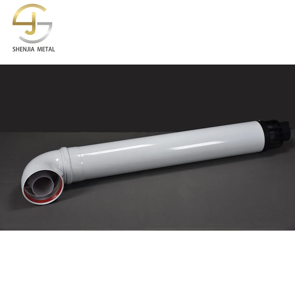 Condensing smoke exhaust pipe 100/60 reverse coaxial universal large chimney vent pipe with accessories paint