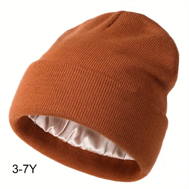 Wholesale Unisex Embroidery Knit Beanie Hats Multi-Color Custom Winter with Satin Silk Lining caps Digital Printing Image Style