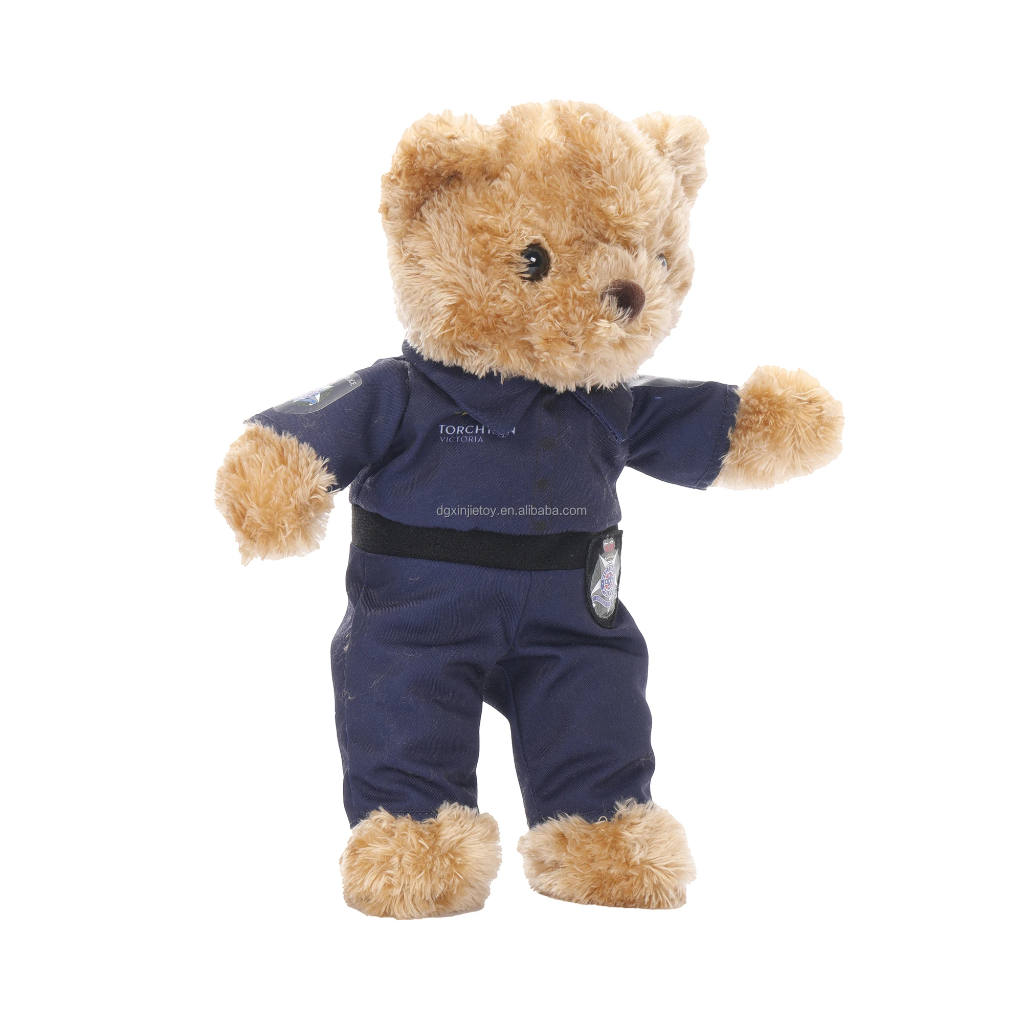 Hot Selling custom Plush bear Cute uniform Fire Police Bear event souvenir doll