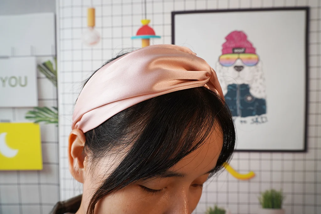 factory popular wholesale elastic luxury wraps custom wide makeup 100 silk headband