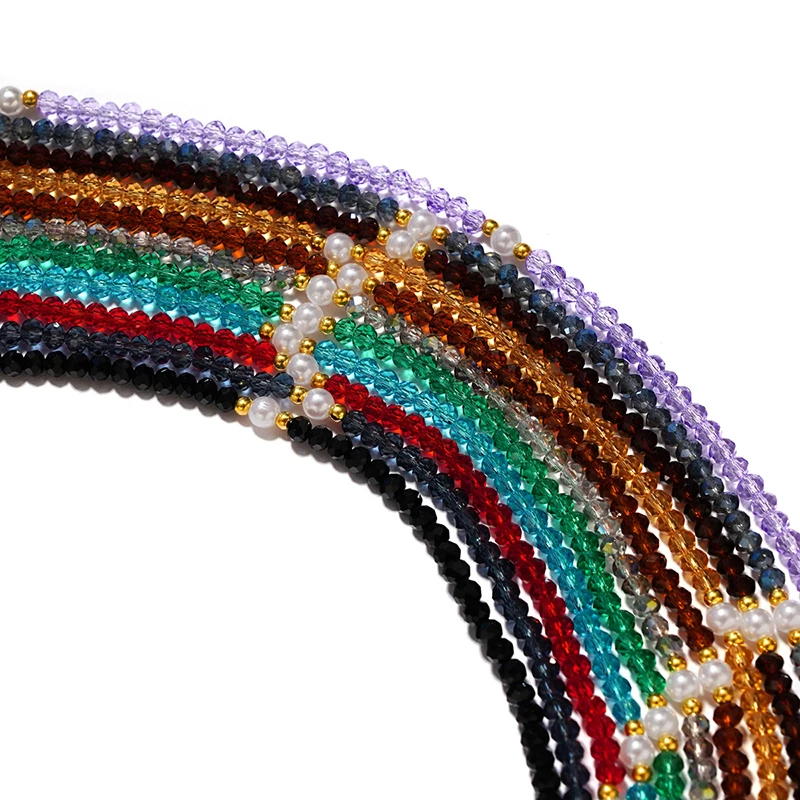 Fashion Simple Crystal Glasses Chain Mask Necklace Pearl Eyewear Accessories Wholesale 4mm Beaded Eyeglasses Strap Lanyards