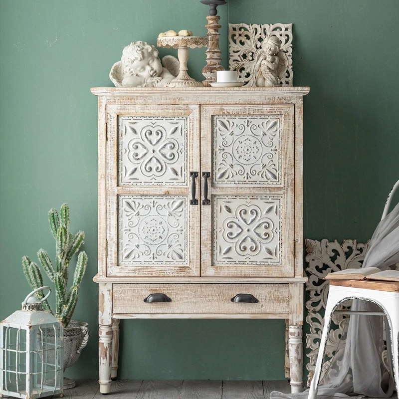 Vintage White French Country Solid Wood Sideboard - Buffet Cabinet, TV Stand & Entryway Storage