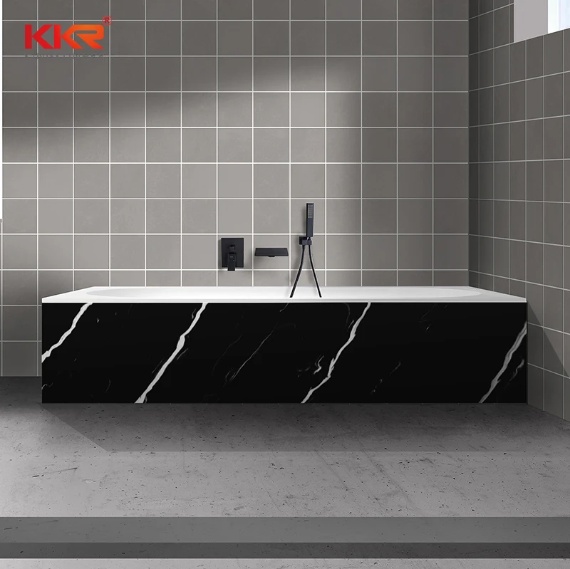 Solid Surface Marble Bathtub Customized Size Stone Bathroom Marble Tub