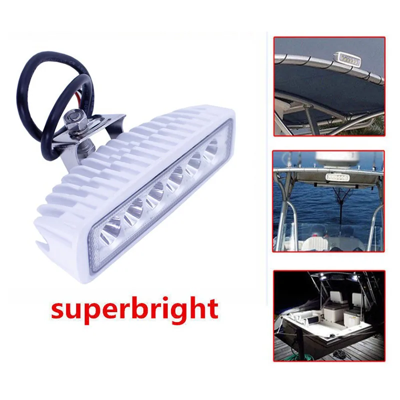 DC 12V 24V Flood Light Work Lighting Dual Color White Housing Spreader Marine LED Lights For Boat