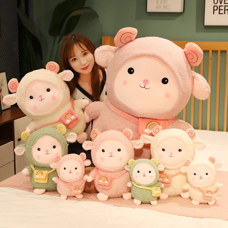 Cute Plush Toys Stuffed Animal Rainbow Sheep Soft Cotton Dolls for Kids Birthday Gifts Alpaca Kawaii Ornaments Decorative