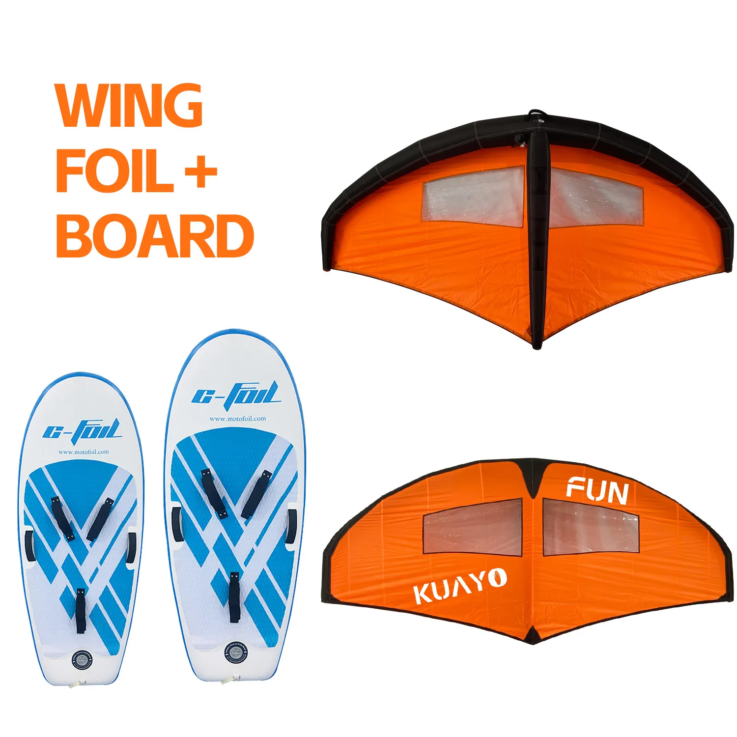 New Design Kitesurfing Set 110L & 140L Inflatable Surf Kite Wing Foil and Aluminum Carbon Hydrofoil Board Factory Price