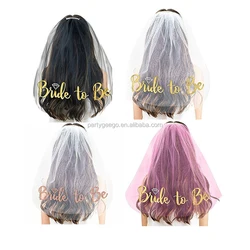 wholesale bride to be white bride veil with comb for hen wedding party