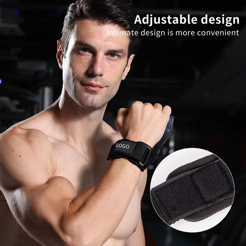 Weight Lifting Hand Grips Workout Pads with with Built in Adjustable Wrist Support Wraps for Power Lifting Pull Up Fitness Gym