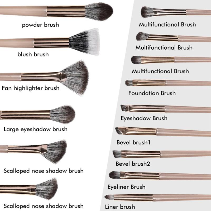 LMLTOP Single Makeup Brush 15pcs Premium Cosmetic Brush Powder Blush Eyeline Concealer Eyeshadow Eyebrow Highlight Make Up Brush