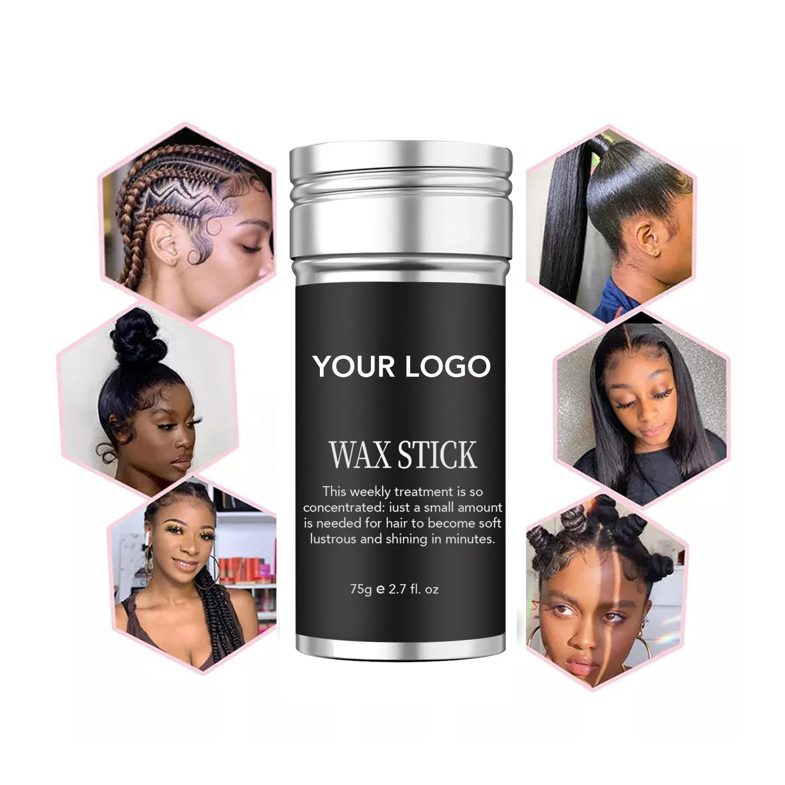 Customized Hair Wax Stick Packaging Non Greasy Smooth Styling Hair Wax Private Label Wax Hair Stick