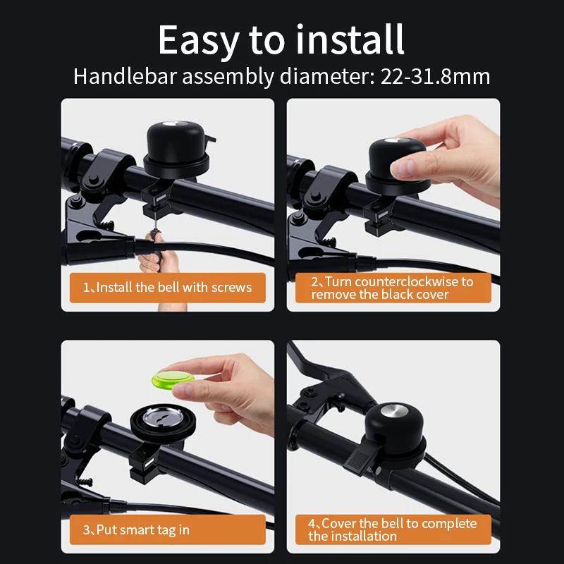 Cycle Horn Hidden Holder Bicycle Bell Anti-Theft Bike Cycling Accessories with Air Tag