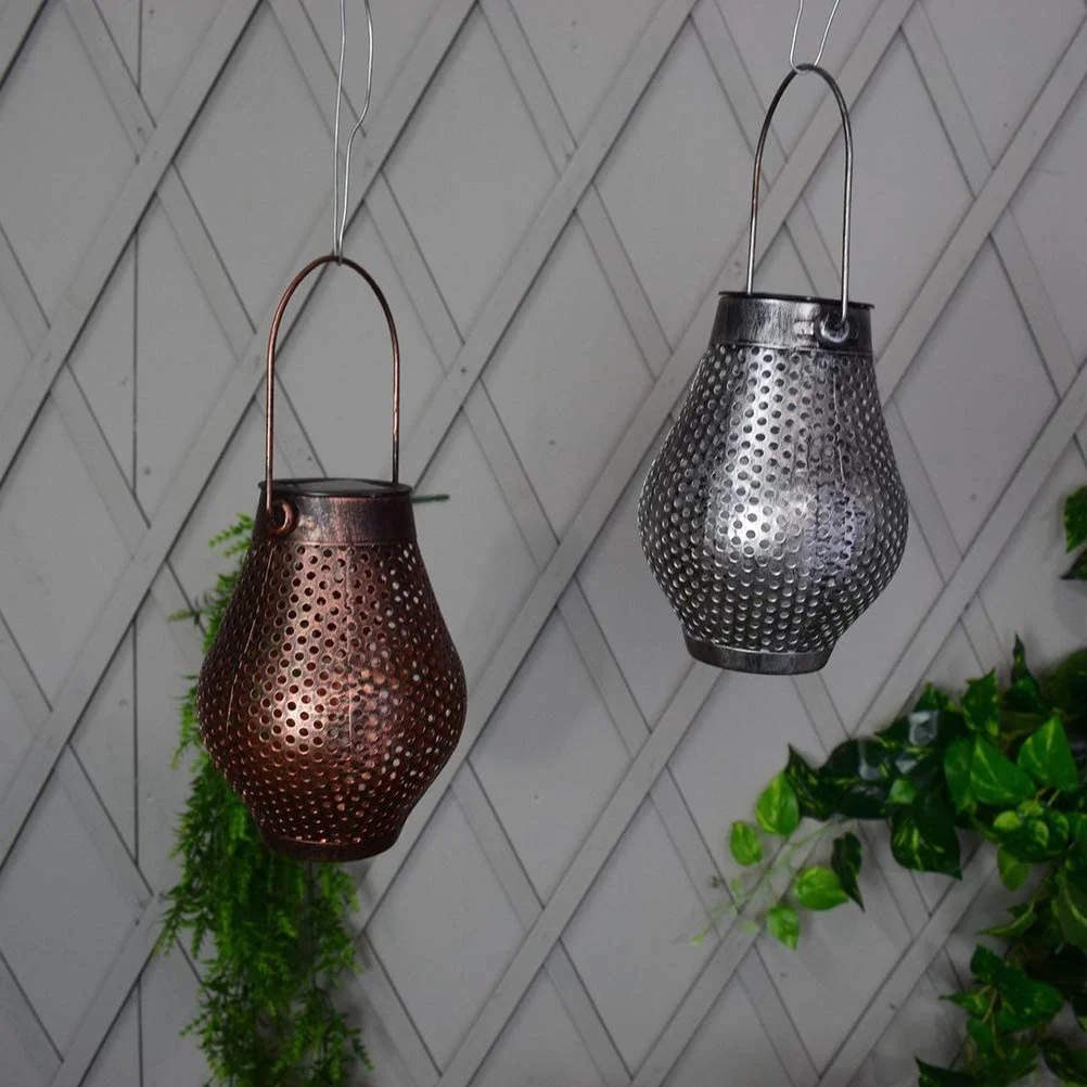 Solar Iron Projection Lamp Solar Lantern Garden Solar Powered Lantern for Garden Patio Balcony Outdoor & Indoor