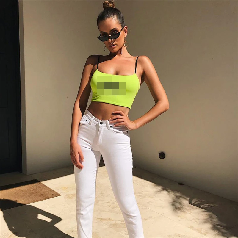 Sleeveless Strap Tank Tops female Slip Crop Tops Letter Print Women Letter Summer Vest Women Crop Tank Tops