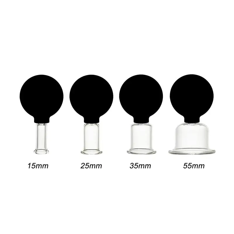 Silicone Facial Cupping Cup 4 Pieces Face Lift Skin Professional Cupping Cosmetic Jar Vacuum Cupping Set