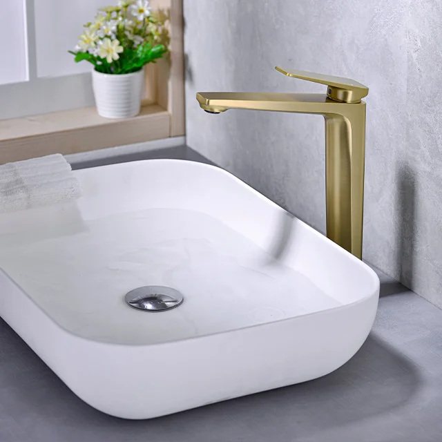 Modern designer Gold Basin Mixer Hot Cold Water Vanity Vessel Faucet basin mixers For Bathroom
