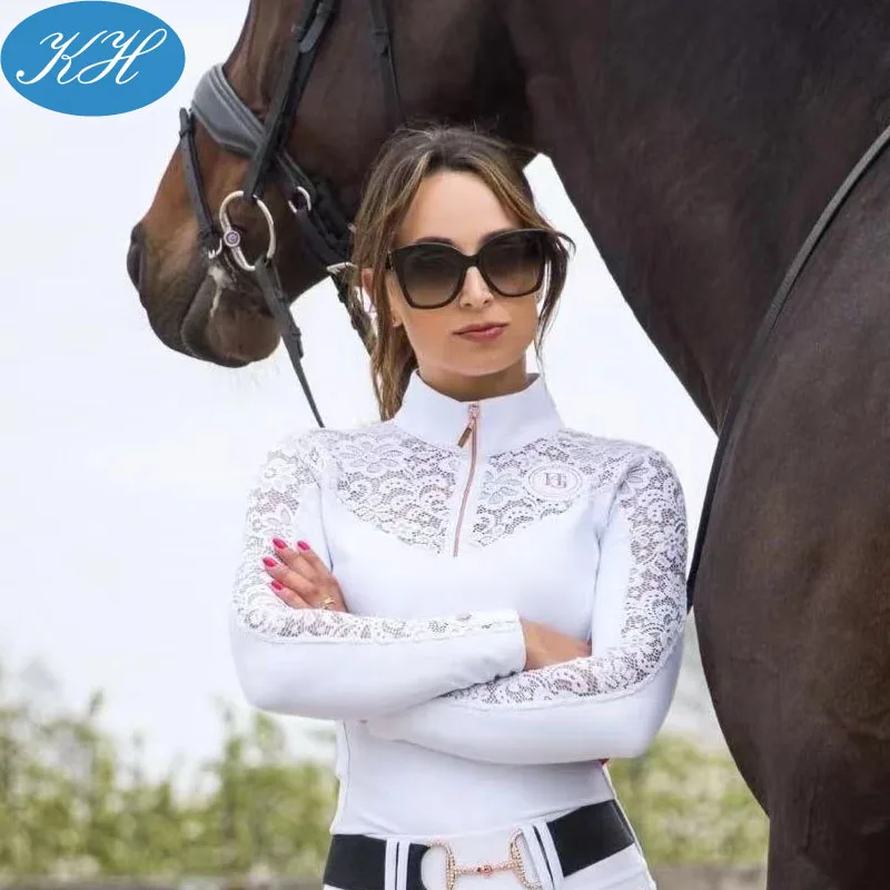 CUSTOM HIGH END EQUESTRIAN CLOTHING WOMEN lace competition shirt