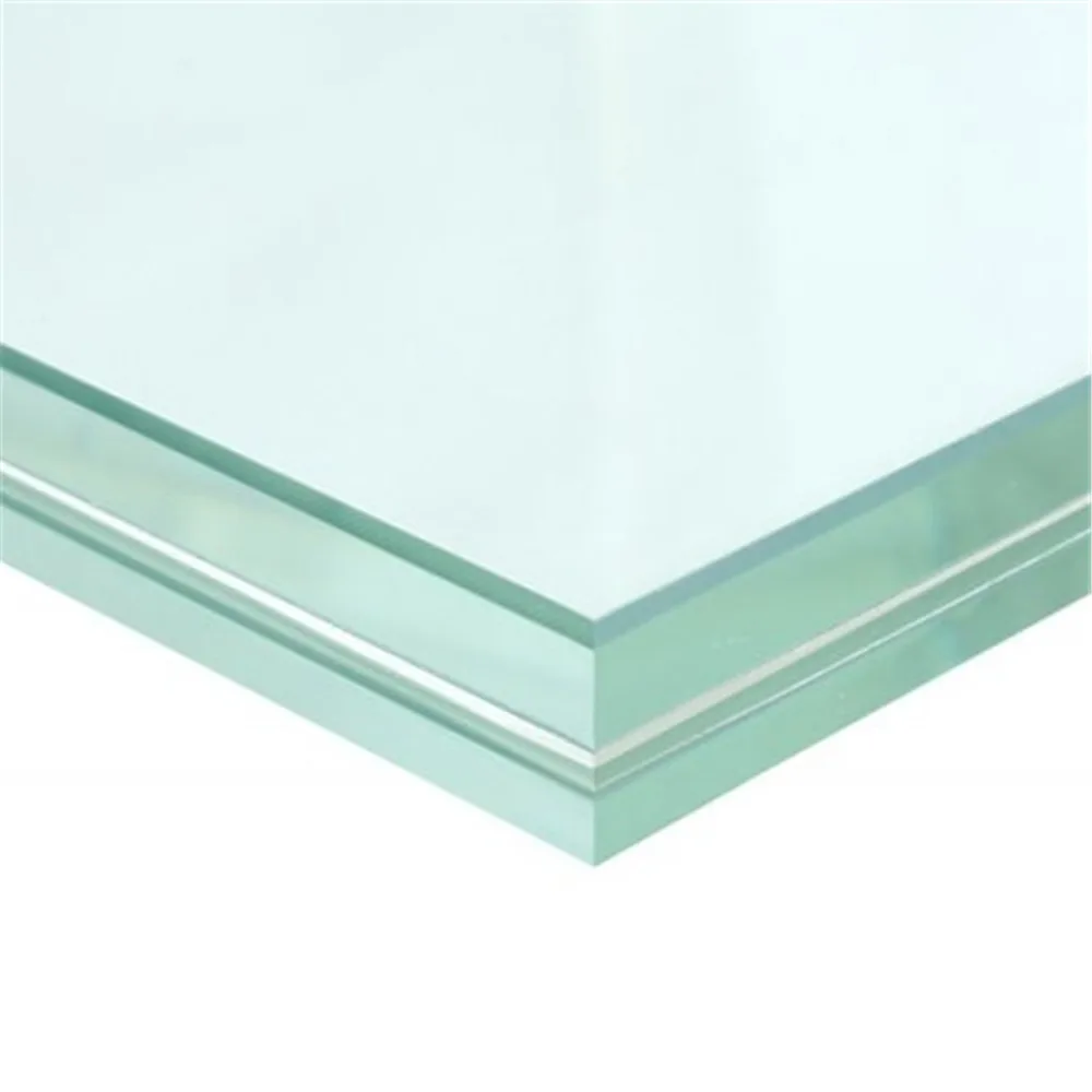 Factory Tempered clear laminated glass price max size security ultra clear triple glass for commercial staircase railing glass