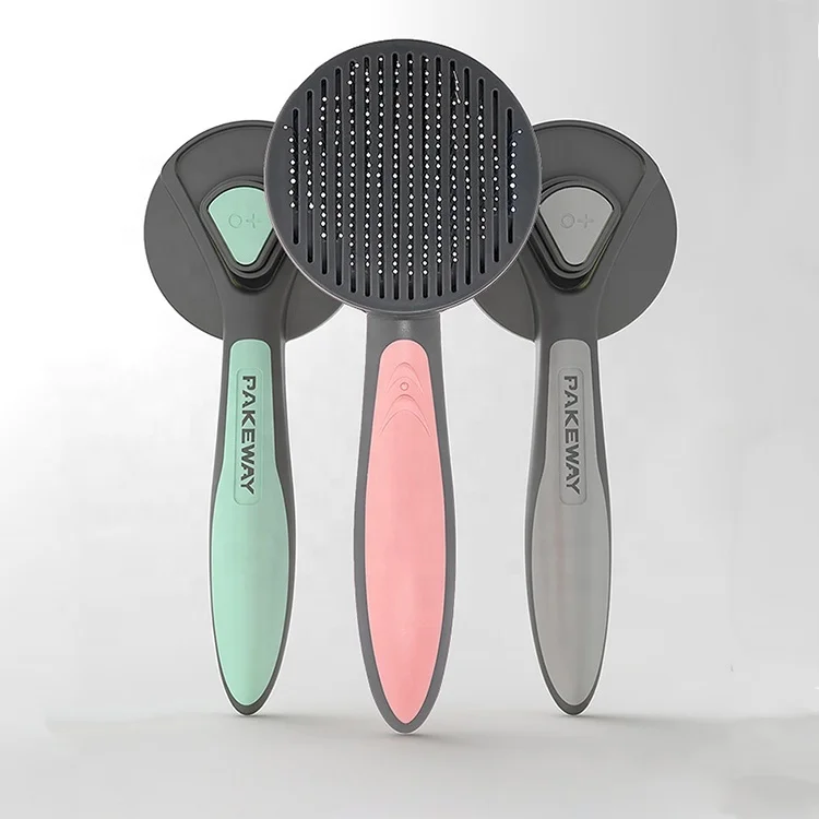 
Kimpets Fashion Pet Grooming Brush Convenient Self Cleaning Puppy Pet Slicker Brush Dog Cat Hair Comb 