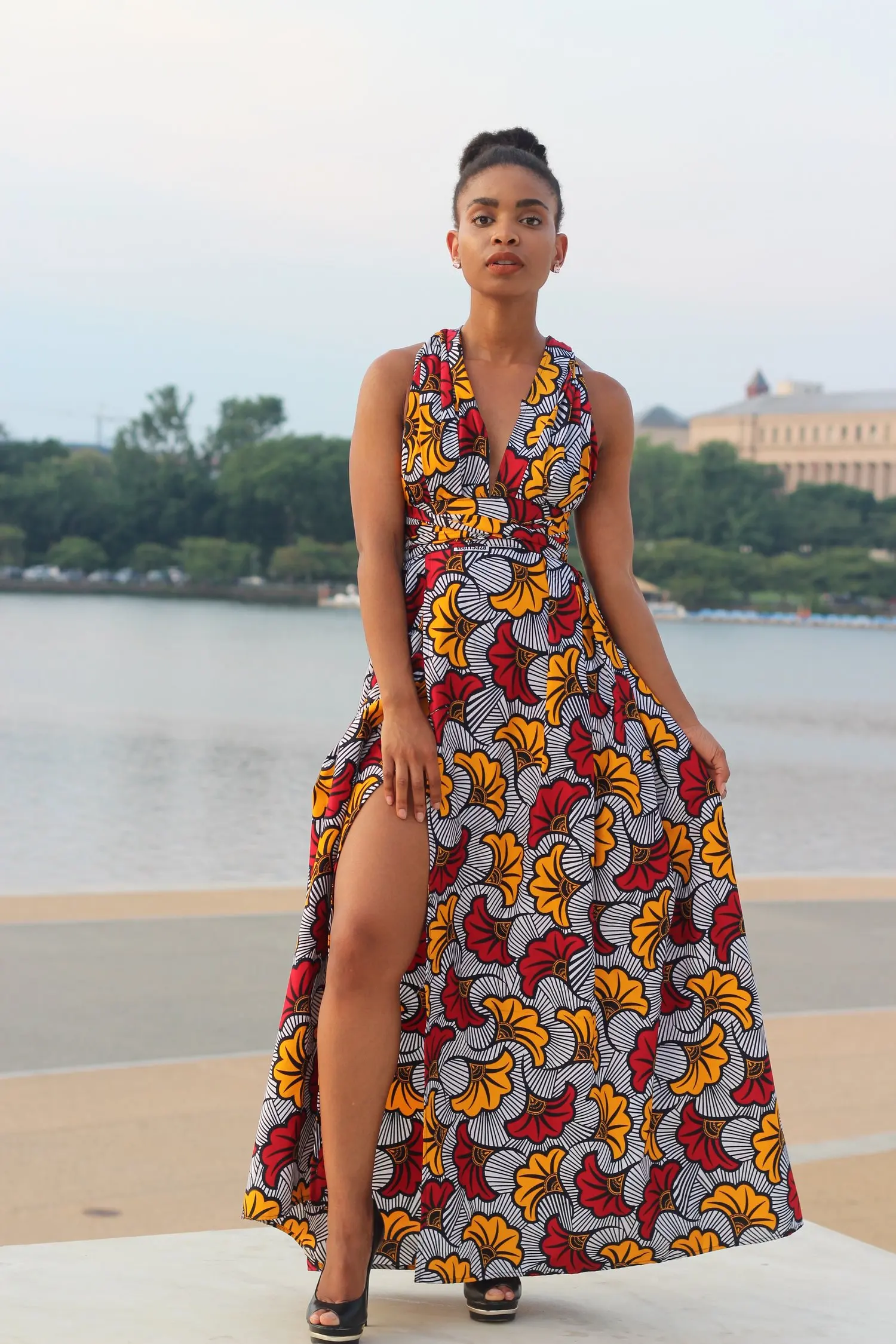 JL284 Wholesale Clothes Women Casual Dresses Ladies Elegant African Dresses Women Floor Length Casual Dresses