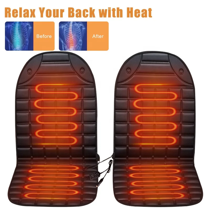 Car Heating Seat Cushion 2 Packs Comfortable Heated Seat Covers for Back and Seat in Winter / Cold Days  Fast Heating
