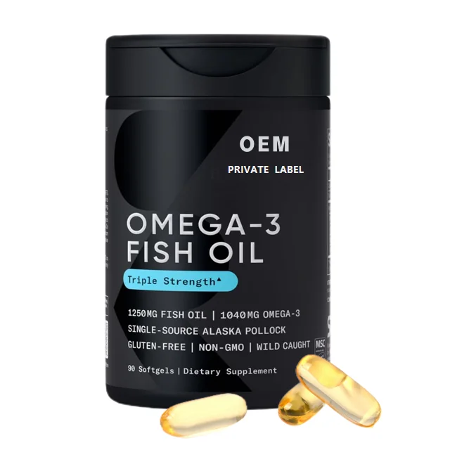 OEM/ODM Omega-3 софтгели с рыбьим жиром глубоководные капсулы богатые дха без косточки добавка для взрослых