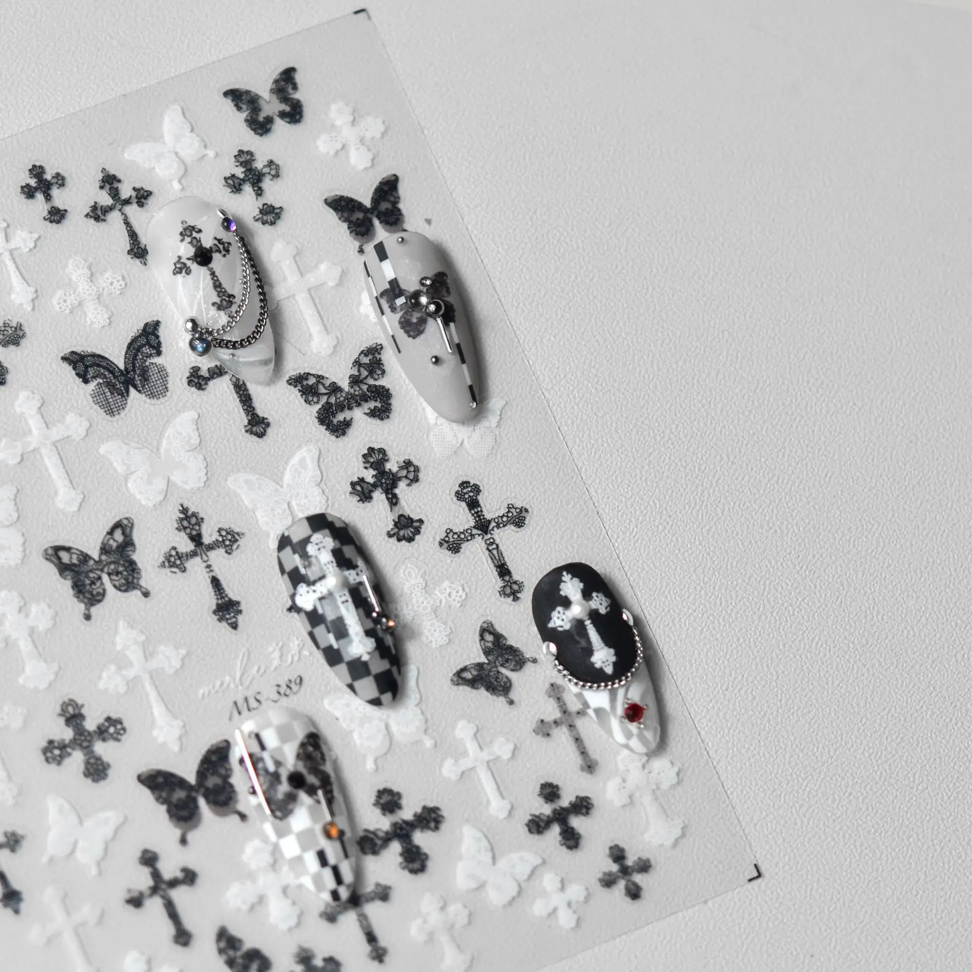 Foretrend  new hot TOMONI factory high quality cross designs for Nail Decals Sticker   5d jelly sticker cross