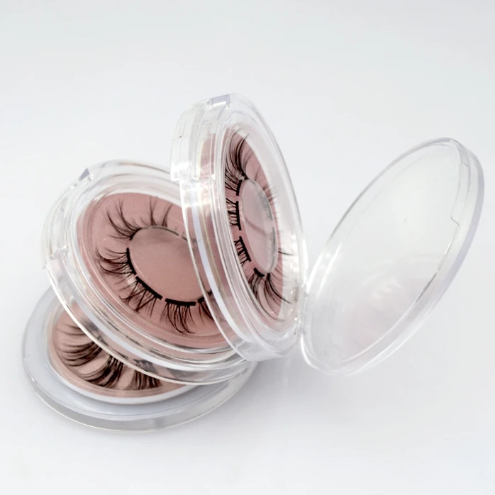 2 Layer Compact Powder Case Pink Empty False Eyelash Case 3 Layer Cosmetic Pink Plastic Empty Compact Powder Case
