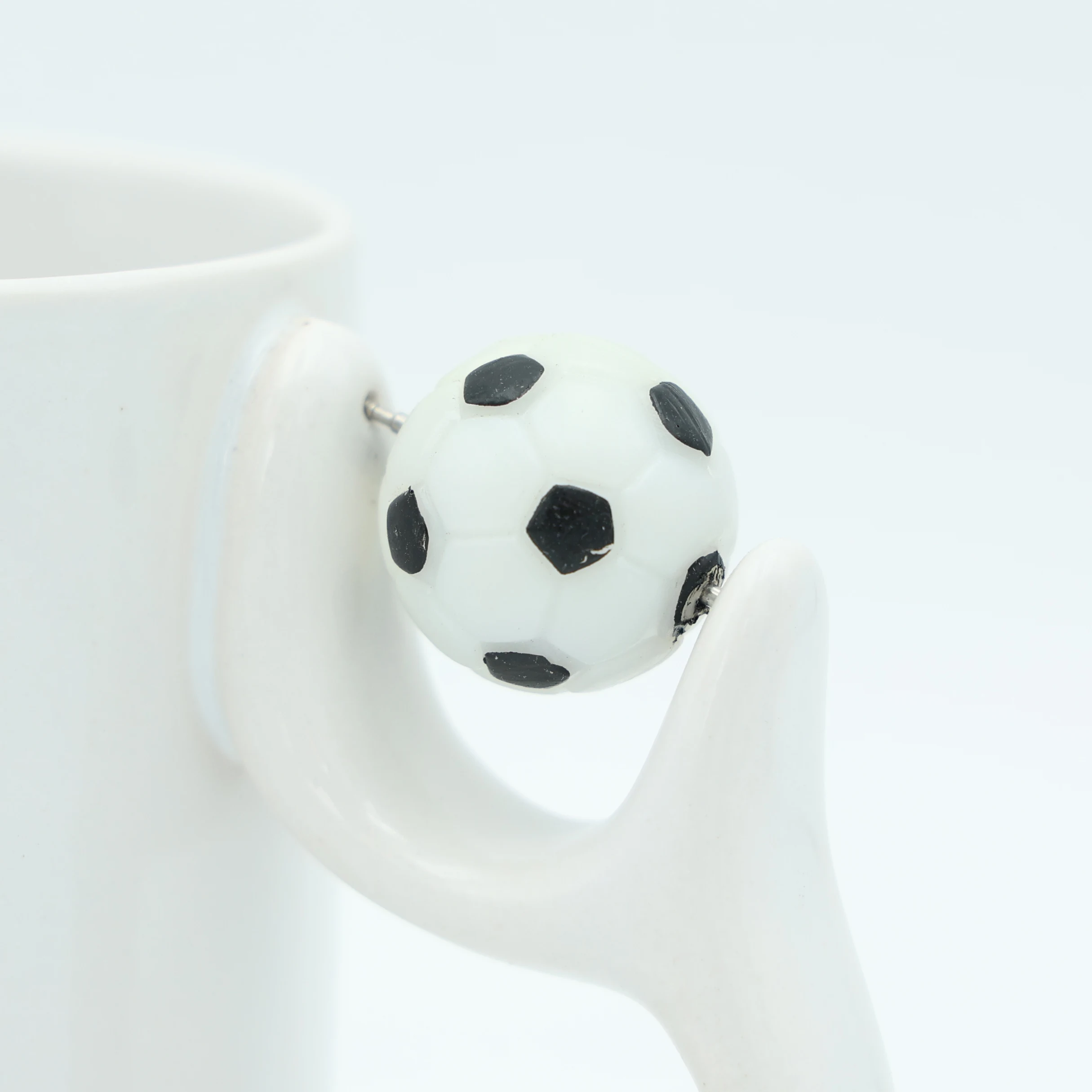 Football Handle Ceramic Mug with Sublimation Coating, Dye Sublimation Mug with Spinner Football handle